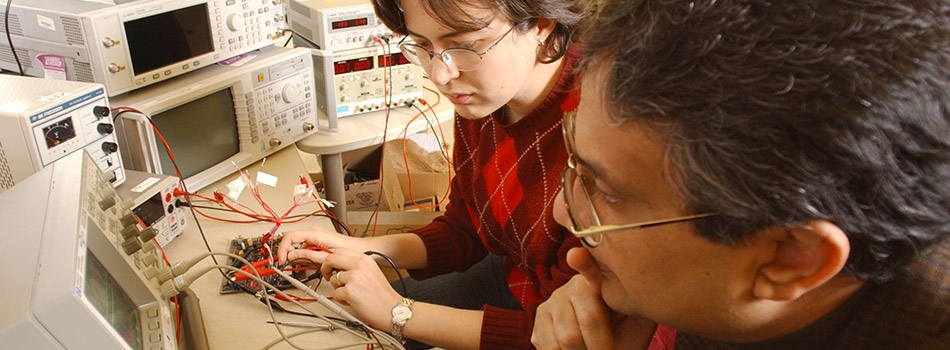 Student and professor collaborating on research